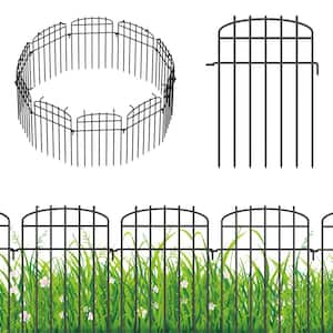 17 in. H x 10 ft. L, Metal Steel Garden Fence, Decorative Fence, For Garden, Patio and Deck, 10-Pieces