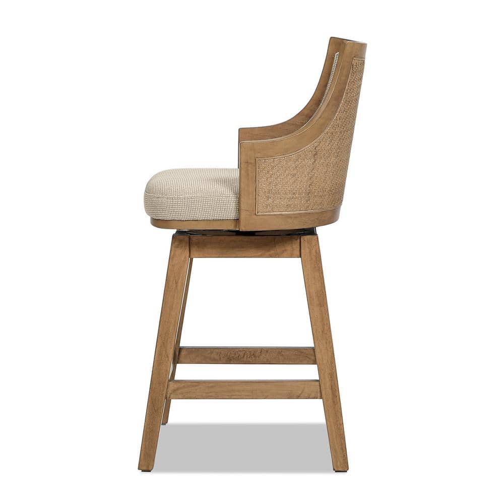 Bahama 26" Brown Wood and Acrylic Swivel Counter Stool