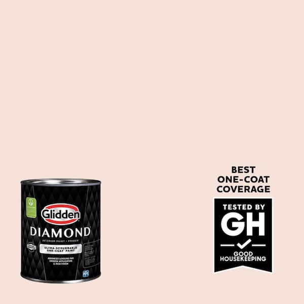 Glidden Diamond 1 qt. PPG1193-2 Flamingo Peach Satin Interior Paint with Primer
