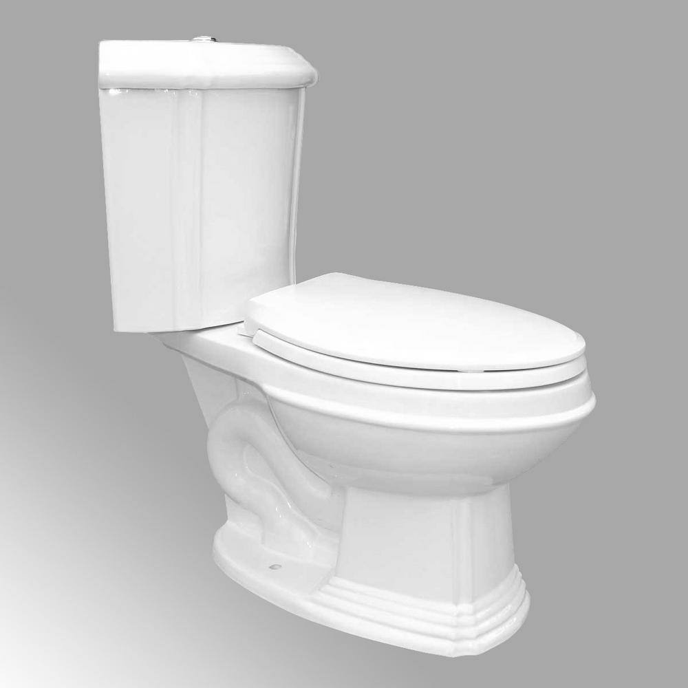 White Elongated Dual Flush Corner Toilet with Slow Close Seat