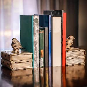Decorative Bird Bookends for Bookshelf