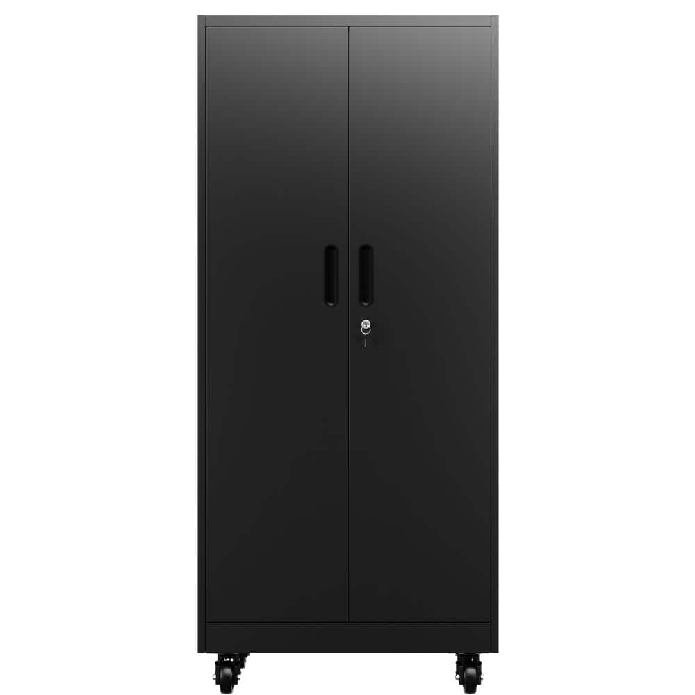 71 Inch Freestanding Metal Storage Locker, Lockable Steel Wardrobe Cabinet, Black, Multi-Purpose for Home Office Gym Sch price history on PriceWatchPro