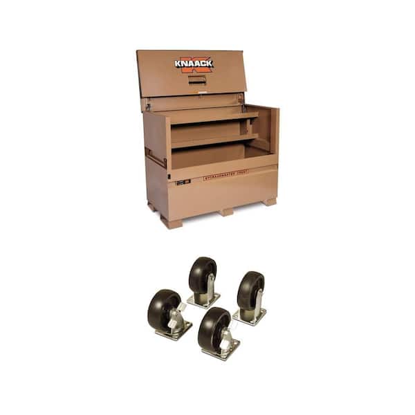 Knaack 49 in. x 30 in. x 60 in. Steel Jobsite Storage Box and 6 in