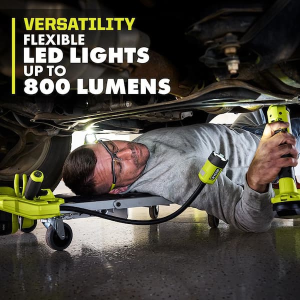 RYOBI - ONE+ 18V Cordless Automotive Dual Function 400 lb. Capacity, 800 Lumen Lighted Mechanic Garage Creeper Seat (Tool Only)