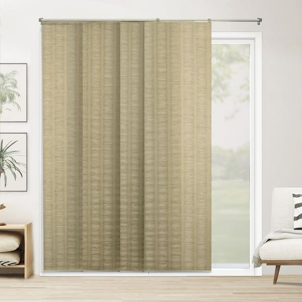 Chicology Panel Track Blinds Provence Maple    Cordless Light Filtering Adjustable with 22 in Slats Up to 80 in. W x 96 in L
