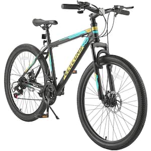 26 in. Mountain Bike, Shimano 21 Speeds with Mechanical Disc Brakes for Adult and Teenagers, Gray