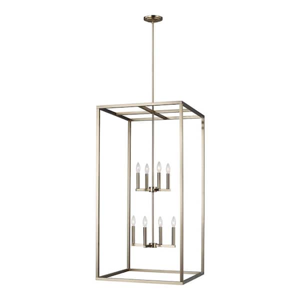 Generation Lighting Moffet Street 8-Light Satin Brass Industrial Hanging Pendant