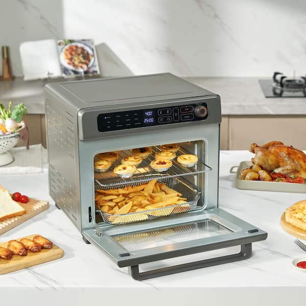 VEVOR 12-IN-1 Air Fryer Toaster Oven, 25L Convection Oven, 1700W Stainless  Steel Toaster Ovens Countertop Combo with Grill, Pizza Pan, Gloves, 12  Slices Toast, 12-inch Pizza, Home and Commercial Use