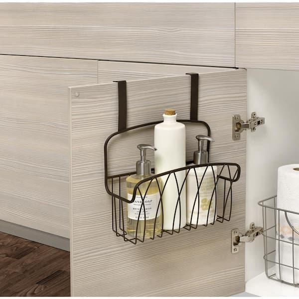 Spectrum Twist 10.75 in. W x 6.125 in. D x 14 in. H Over the Cabinet Large Basket in Black