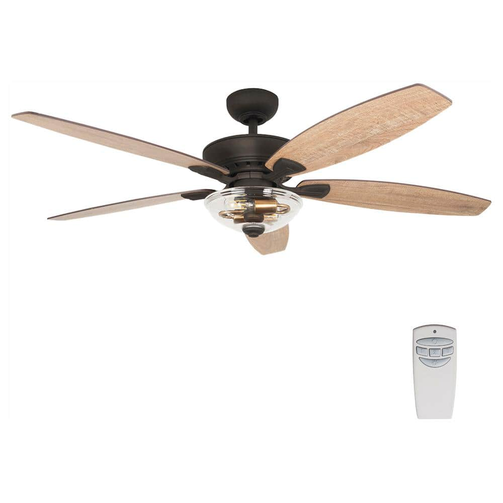 Home Decorators Collection Connor 54 In Led Seville Bronze Dual Mount Ceiling Fan With Light Kit And Remote Control 51858 The Home Depot