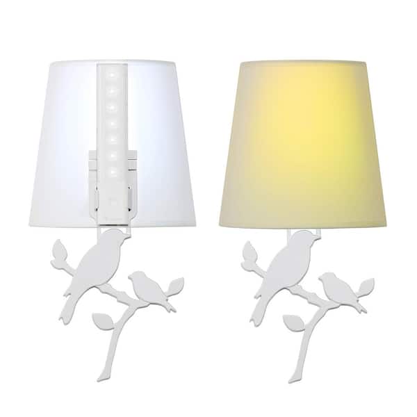Toucan White Battery Operated Wall, Battery Wall Lamp