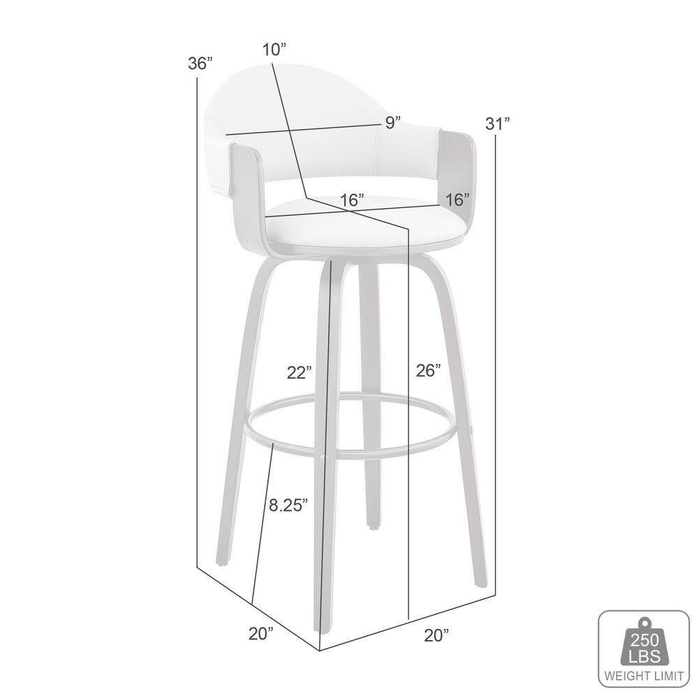 Gray Faux Leather and Black Wood Swivel Bar Stool