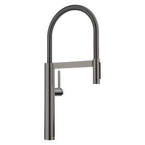 Culina II Single Handle Pull Down Sprayer Kitchen Faucet in Satin Dark Steel