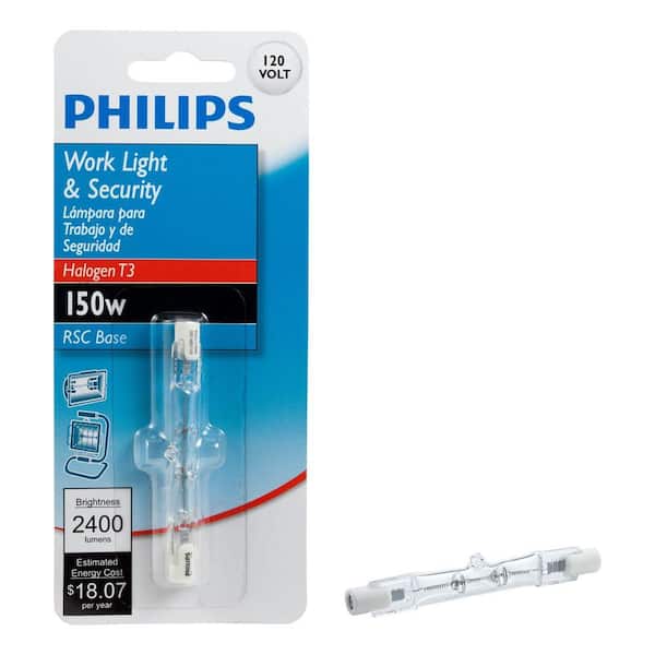 Philips 150-Watt T3 Halogen 120-Volt Work and Security Light Bulb