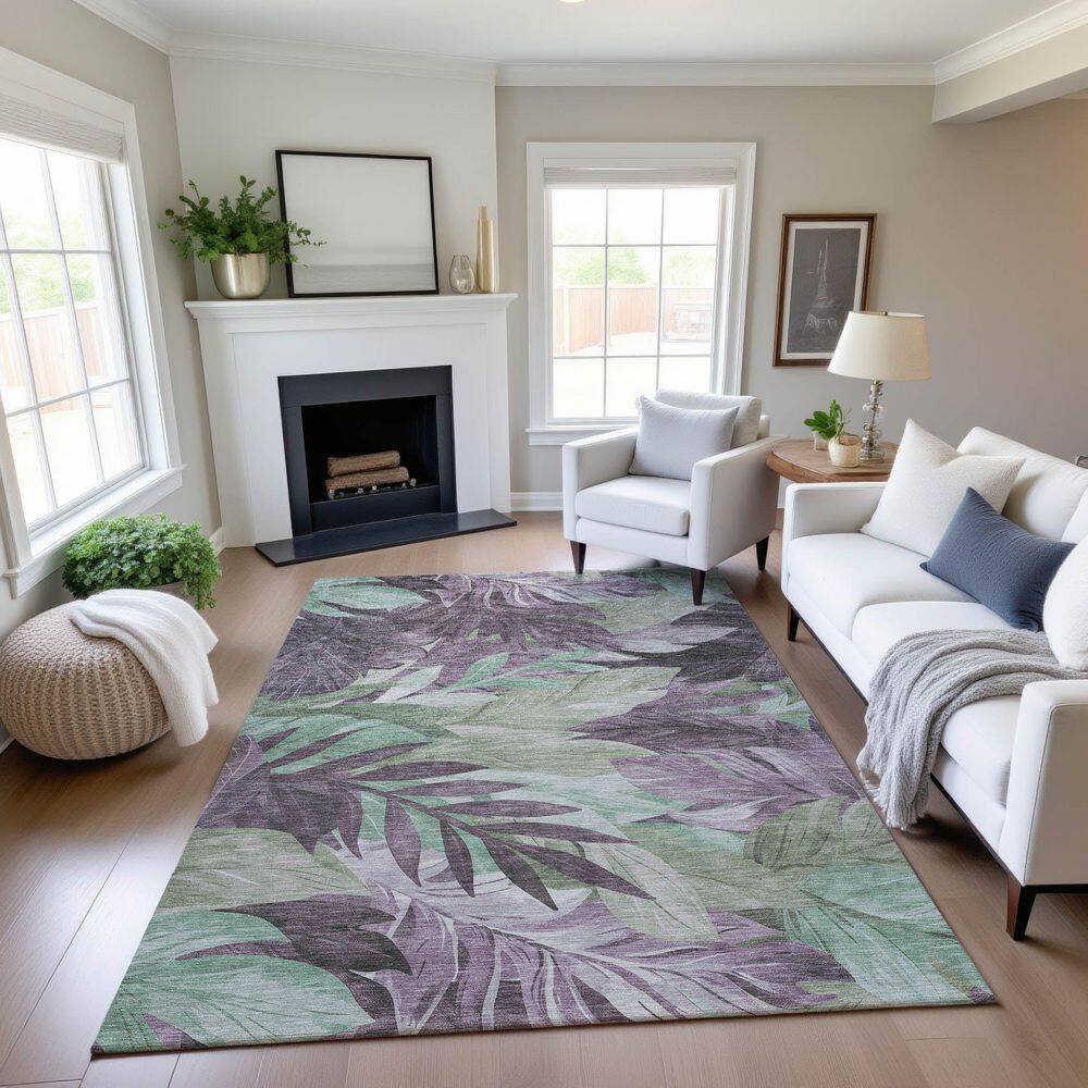Mayfield Premium Machine Washable Abstract AMF1493 Lavender 8 ft. x 10 ft. Area Rug price history on PriceWatchPro