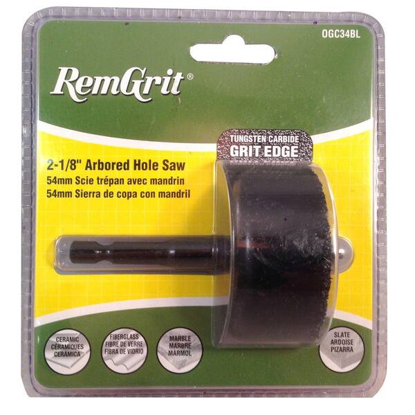 RemGrit 2-1/8 in. Diameter Carbide Grit Arbored Hole Saw