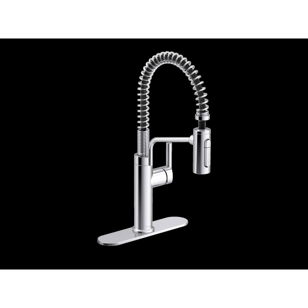 Ringby Single Handle 3-Function Pull Down Sprayer Kitchen Faucet In Polished Chrome