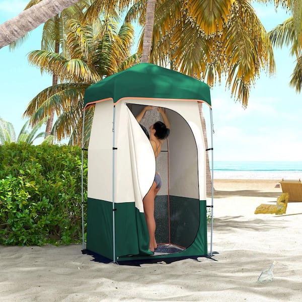 Zeus & Ruta Outdoor Portable Shower Tent Camping Dressing Changing Tent  Room with Solar Shower Bag, Floor and Carrying Bag in Green W0717-QQ03 -  The Home Depot