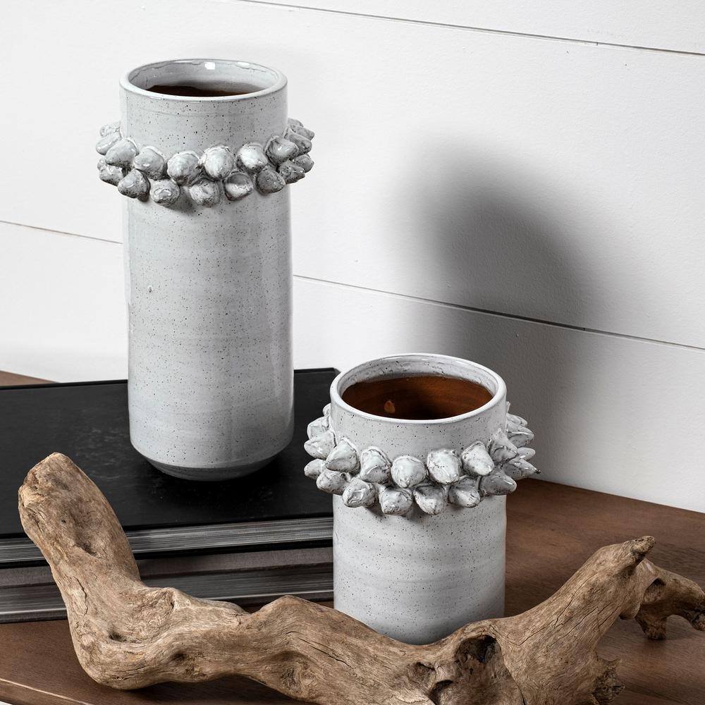 Gray Speckled Ceramic Decorative Table Vase