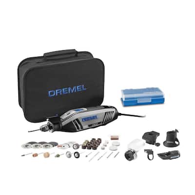 4300 Series 1.8 Amp Variable Speed Corded Rotary Tool Kit w/ Mounted Light, 40 Accessories, 5 Attachments, Carrying Case