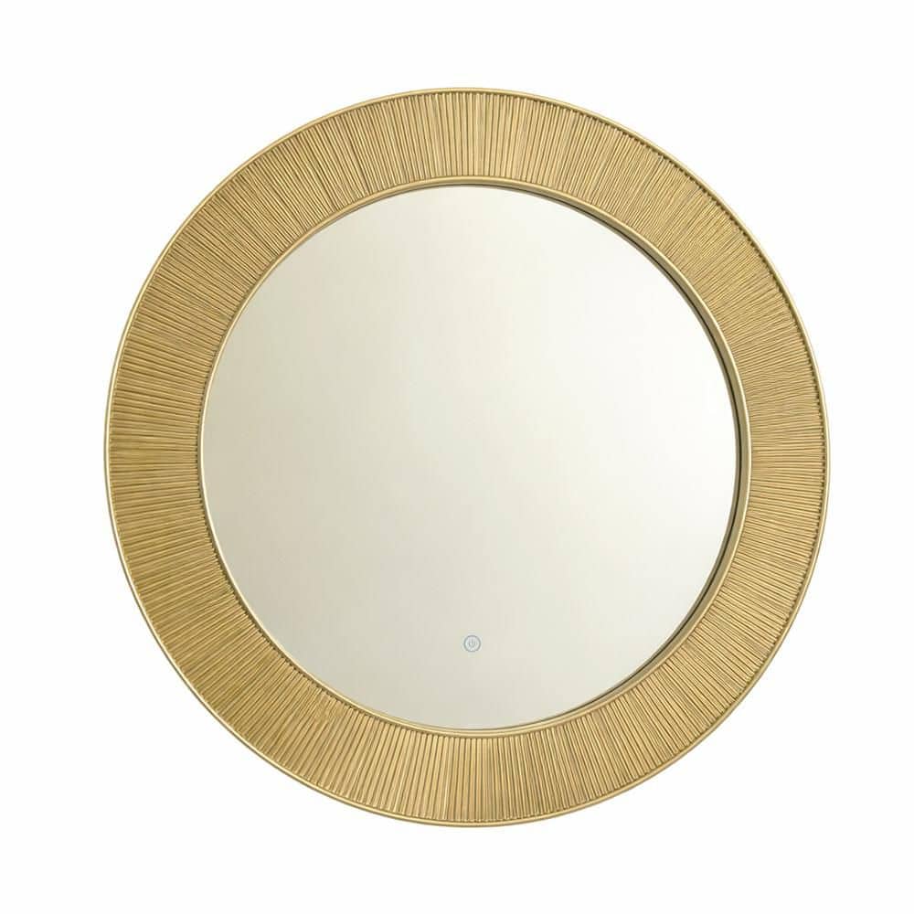 Loiry Modern 30.71 in. W x 30.71 in. H Round Framed Dimmable Wall Bathroom Vanity Mirror in Golden Frame price history on PriceWatchPro