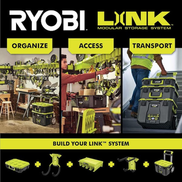 Ryobi Link Tool Crate Modular Storage System Impact Resistant 50 Lb.  Capacity