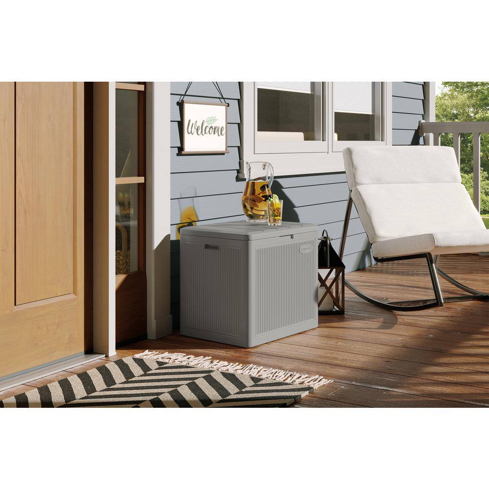 22 Gallon Gray Plastic Outdoor Deck Storage Box