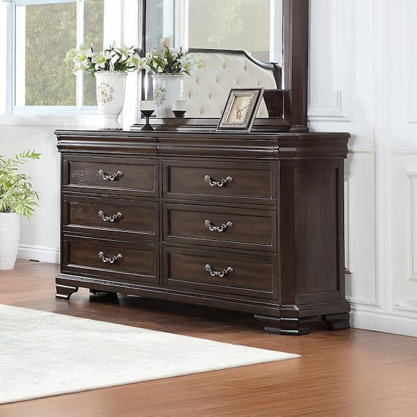 NEW CLASSIC HOME FURNISHINGS New Classic Furniture Lyndhurst Walnut 6-drawer 66 in. Dresser