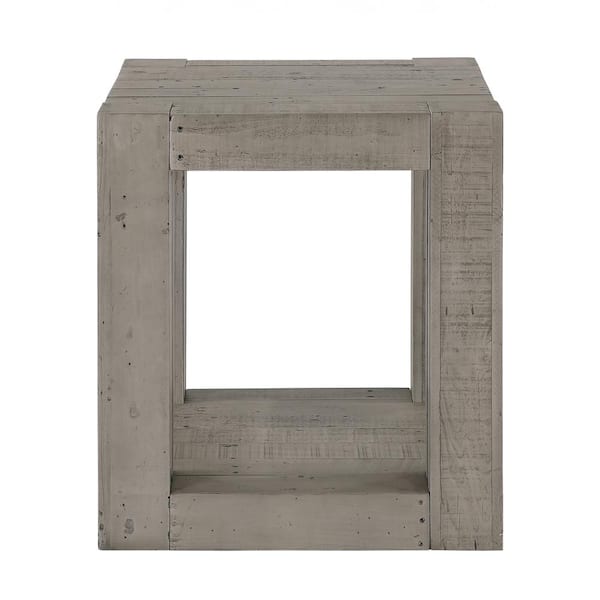 Steve Silver Pinedale 22 in. Distressed Gray Pine Wood End/Side Table