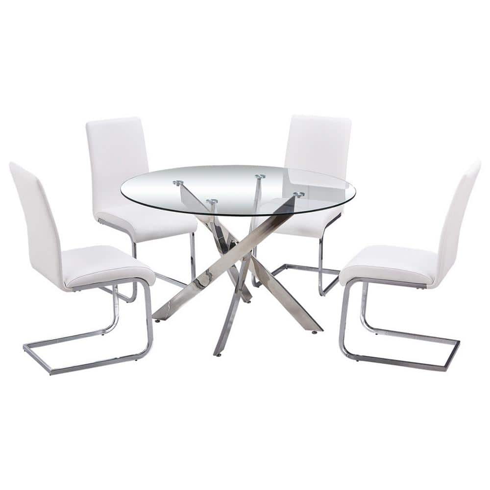 Trinity White Dining Set (5-Piece)