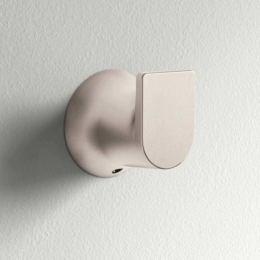 Brushed Nickel Single J-Hook Wall Mounted Robe Hook