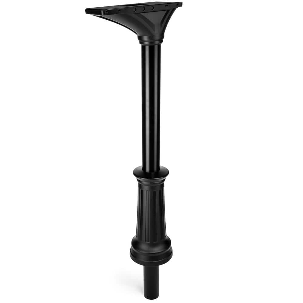Elevado Black Galvanized Steel Decorative Mailbox Post