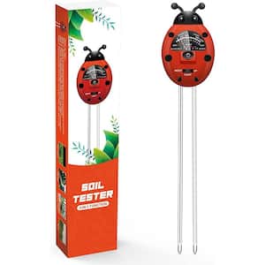 3-in-1 Soil Tester Kit with Plant Moisture, Light and pH Tester (No Batteries Required) Colorful Ladybug Shape