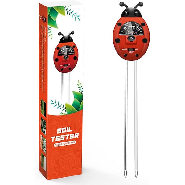 Unbranded 3-in-1 Soil Tester Kit with Plant Moisture, Light and pH Tester (No Batteries Required) Colorful Ladybug Shape