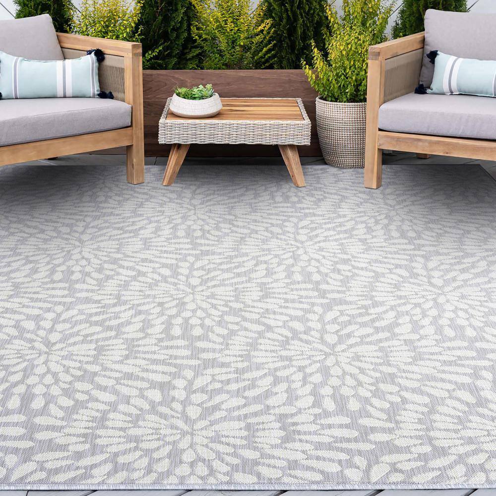 Eco Modern Gray Synthetic 4' x 6' Flat Woven Area Rug