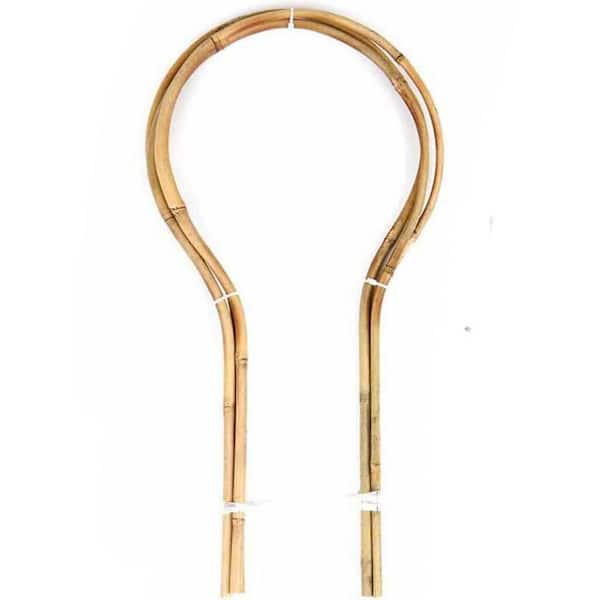 15 in. Natural Bamboo Circle Stake Trellis For Climbing Plants Indoor/Outdoor (10-Pack)