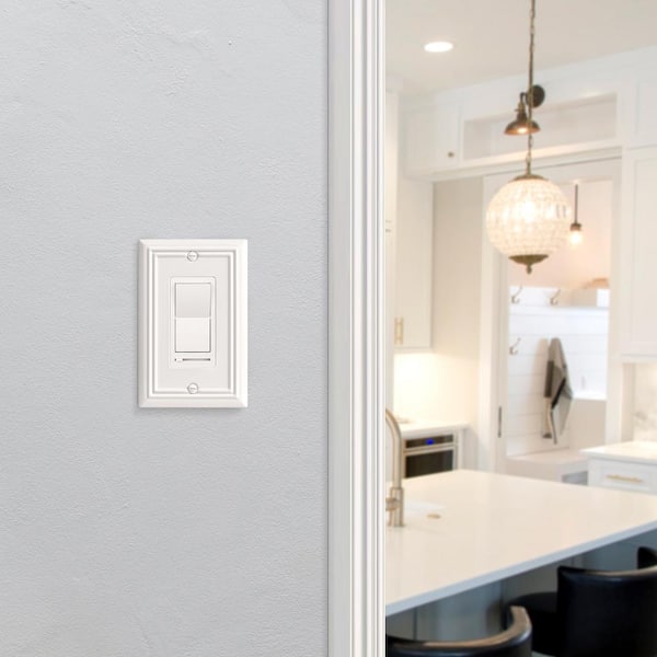 1-Gang White Decorator/Rocker Metal Wall Plates(4-Pack)