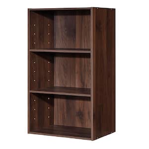 17 in. Coffee MDF 3-Tier Storage Cabinet Multi-functional Display Open shelf Bookcase