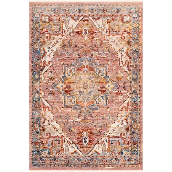 Artistic Weavers Vincent Bright Red Oriental 5 ft. x 8 ft. Indoor Area Rug