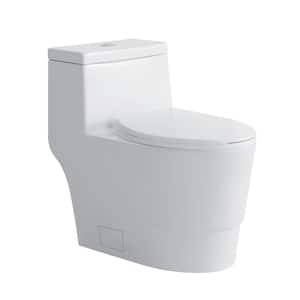 Atlantis 12 in. Rough-In 1-Piece 1/1.6 GPF Dual Flush Elongated Toilet in White, Seat Included