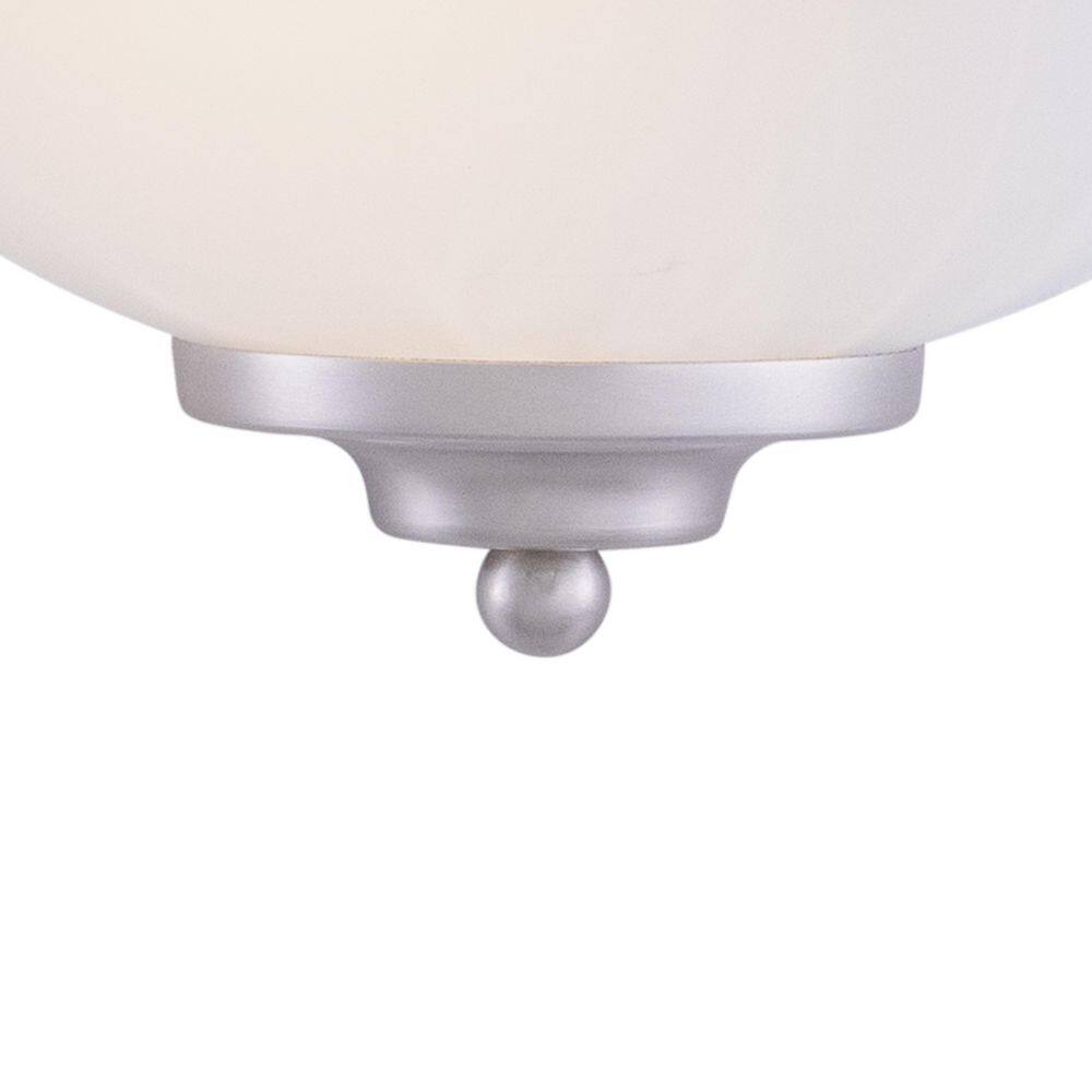 Brushed Nickel and White Alabaster Glass Wall Sconce