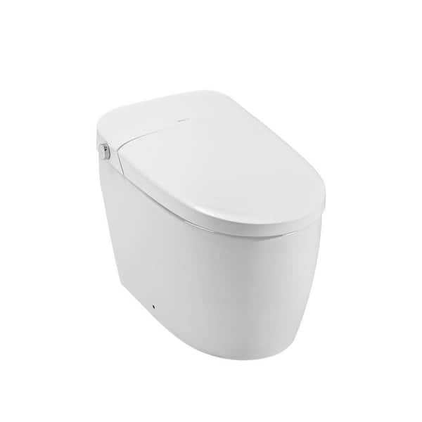 Elongated Bidet Toilet 1.1/1.6 GPF in White with Self-Cleaning Nozzle,Heated Seat,Auto Flush,Remote Control