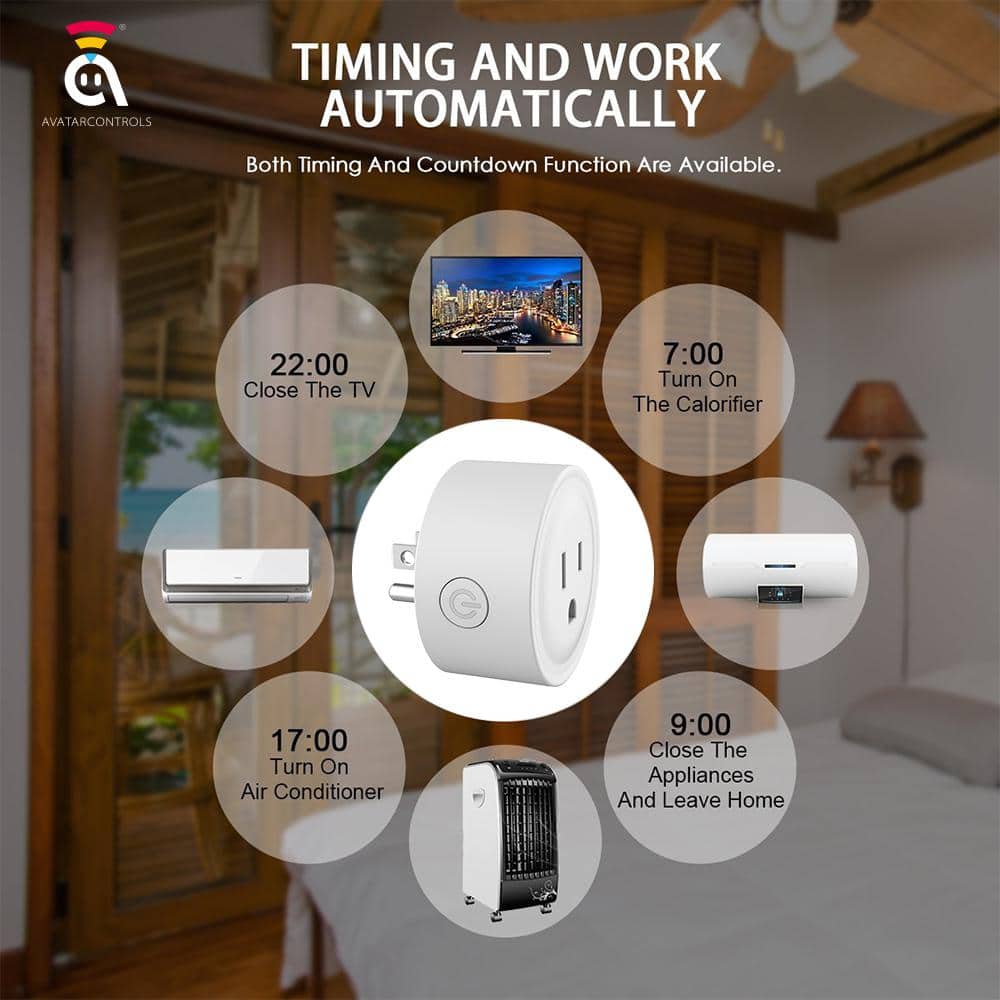 Smart Wi-Fi Plug-In Outlet 4-Pack with Surge Protection
