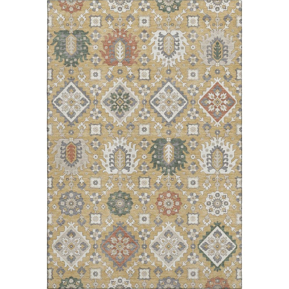 Mayfield Premium Machine Washable Abstract AMF2200 Gold 8 ft. x 10 ft. Area Rug price history on PriceWatchPro