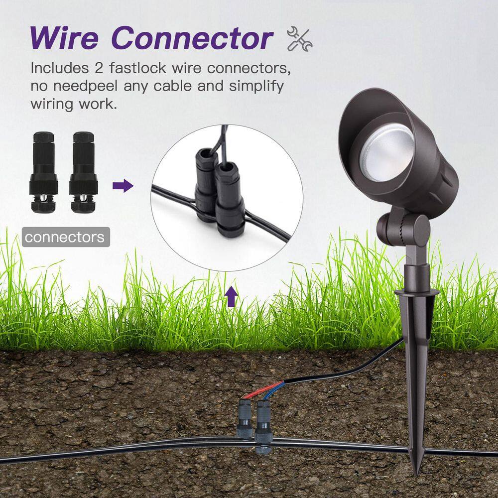 Bronze 4-Pack Low Voltage LED Landscape Spotlights
