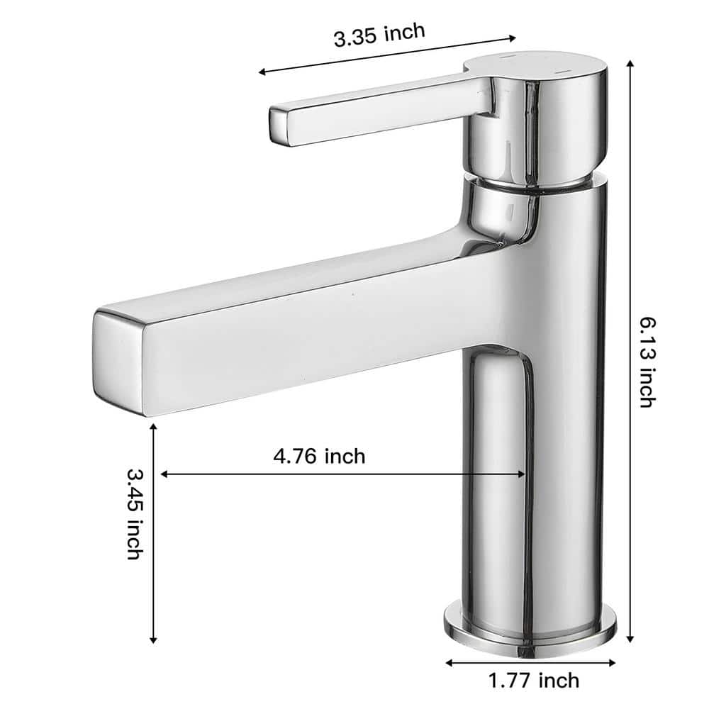Polished Chrome Single Handle Modern Bathroom Faucet