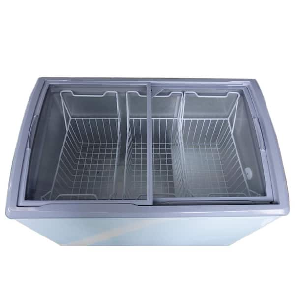 curved glass top chest freezer