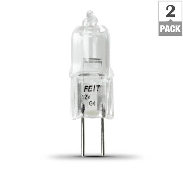 Feit Electric 10 Watt Bright White 2800K T3 G4 Bi Pin 12 Volt Dimmable Landscape Garden Halogen Light Bulb 2 Pack BPQ10T3 2 HDRP The Home Depot