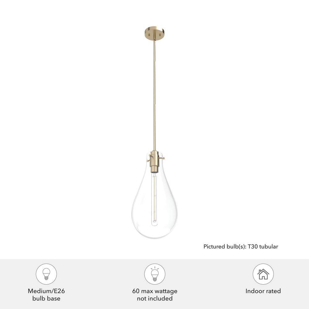 Alturas Gold Sleek 11" Glass Pendant Light