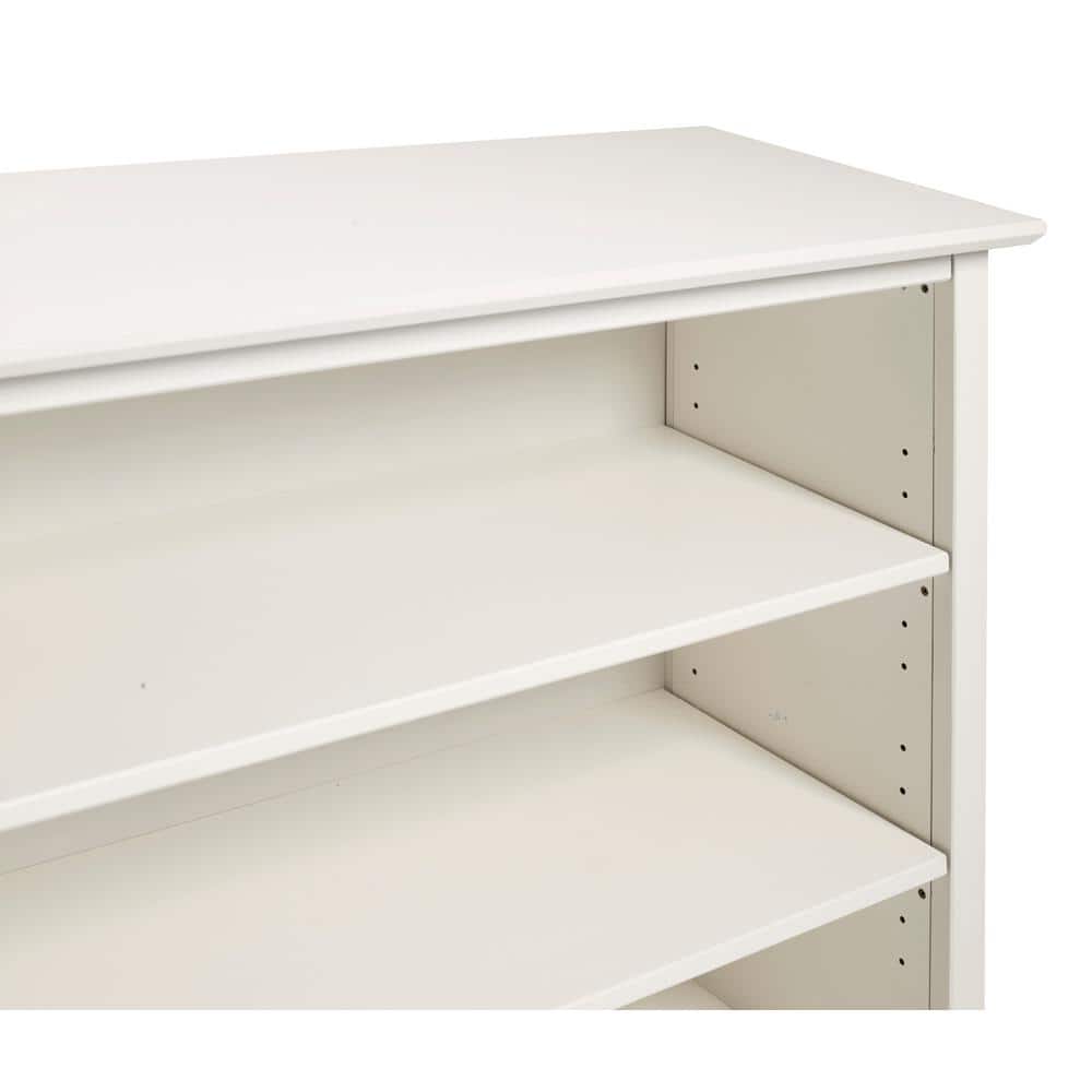 White Adjustable Kids Wooden Under Window Bookcase